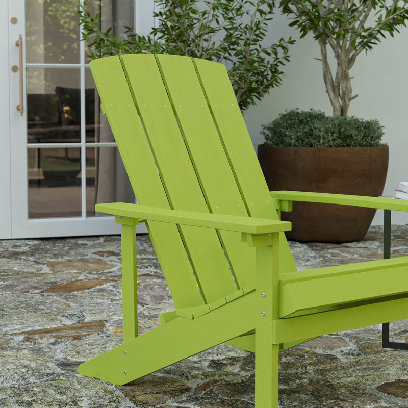 Set of 2 Riviera Adirondack Patio Chairs With Vertical Lattice Back And Weather Resistant Frame