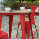 Dryden Indoor/Outdoor Dining Table, 23.75" Square All Weather Poly Resin Top with Steel Base