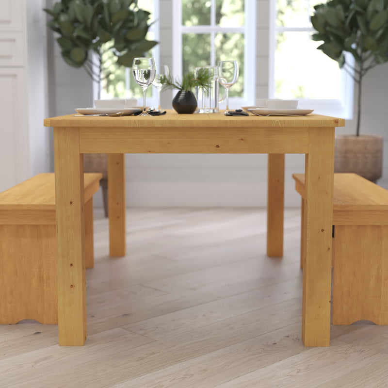 Jessamine 60" x 38" Rectangular Solid Pine Farm Dining Table