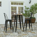 Dryden Indoor/Outdoor Bar Top Table, 23.75" Round All Weather Poly Resin Top with Steel base