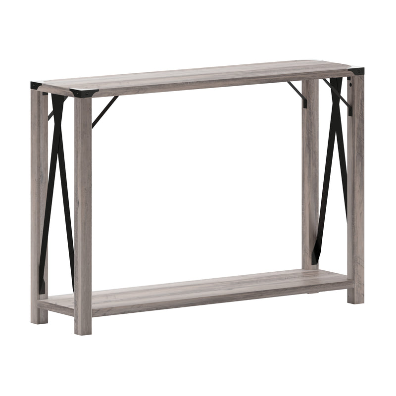 Green River Modern Farmhouse Engineered Wood Entryway Table and Powder Coated Steel Accents