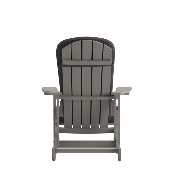 Atlantic All-Weather Polyresin Adirondack Rocking Chair with Vertical Slats and Weather Resistant Cushions