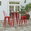 Dryden Indoor/Outdoor Bar Top Table, 23.75" Round All Weather Poly Resin Top with Steel base