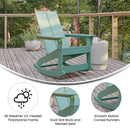 Wellington UV Treated All-Weather Polyresin Adirondack Rocking Chair for Patio, Sunroom, Deck and More