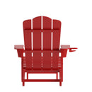 Nassau Adirondack Chair with Cup Holder and Pull Out Ottoman, All-Weather HDPE Indoor/Outdoor Lounge Chair