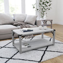 Green River Modern Farmhouse Engineered Wood Coffee Table and Powder Coated Steel Accents