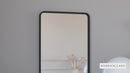 Halstead 20" x 30" Matte Black Decorative Wall Mirror with Rounded Corners for Bathroom, Living Room, Entryway, Hangs Horizontal Or Vertical