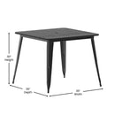 Dryden Indoor/Outdoor Dining Table with Umbrella Hole, 36" Square All Weather Poly Resin Top and Steel Base