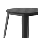 Dryden Indoor/Outdoor Dining Table, 23.75" Round All Weather Poly Resin Top with Steel Base