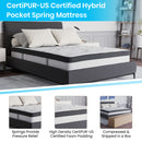Luna 10 Inch Hybrid Mattress CertiPUR-US Certified Foam & Pocket Spring Mattress in a Box