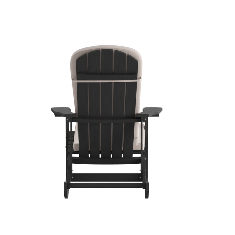 Atlantic All-Weather Polyresin Adirondack Rocking Chair with Vertical Slats and Weather Resistant Cushions