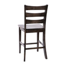 Verity Set of Two Classic Wooden Ladderback Counter Height Barstools with Solid Wood Seats