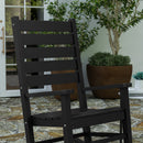 Fielder Contemporary Rocking Chair, All-Weather HDPE Indoor/Outdoor Rocker in Black