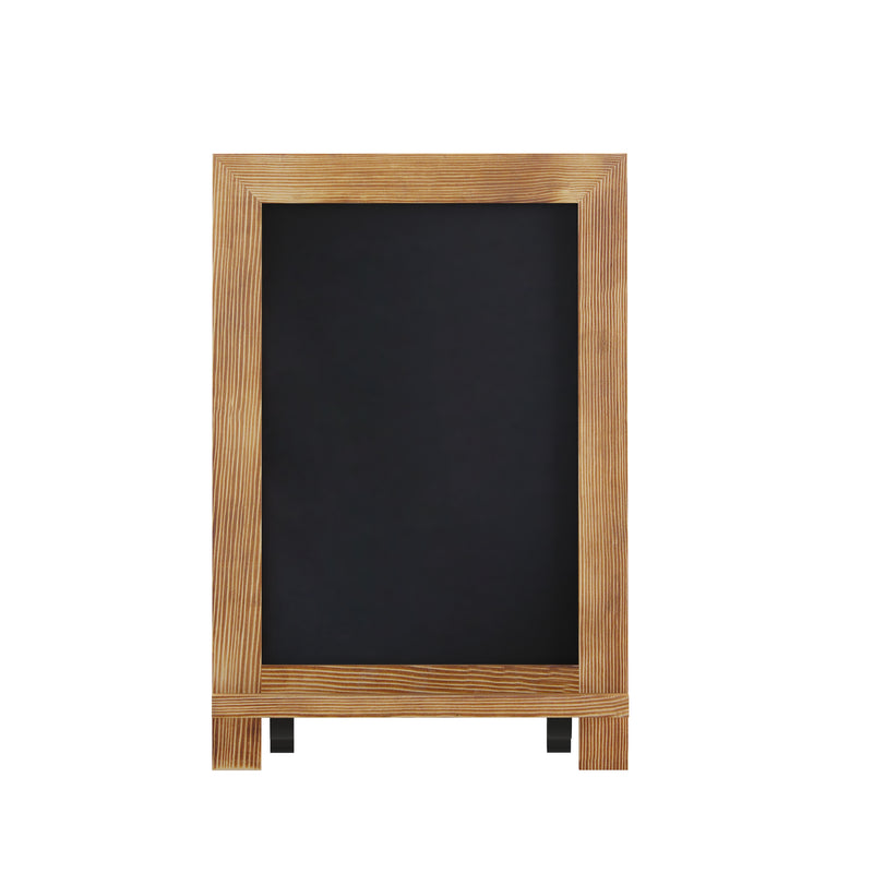 Magda Set of 10 Wall Mount or Tabletop Magnetic Chalkboards with Folding Metal Legs in Torched Wood,  9.5" x 14"