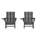 Ridley Adirondack Rocking Chair with Cup Holder, Weather Resistant HDPE Adirondack Rocking Chair, Set of 2