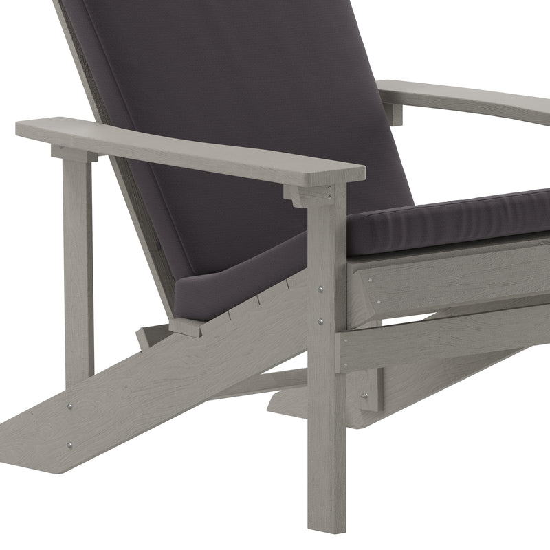 Riviera Set of 2 Weather Resistant Adirondack Patio Chairs With Vertical Lattice Backs and Comfort Foam Cushions