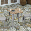 Dryden Indoor/Outdoor Dining Table, 23.75" Square All Weather Poly Resin Top with Steel Base