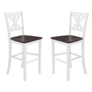 Imelda Set of Two Solid Wood Modern Farmhouse Bar Height Dining Stool