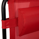 Merrill Set of 2 Red Folding Mesh Upholstered Zero Gravity Chair with Removable Pillow and Cupholder Tray