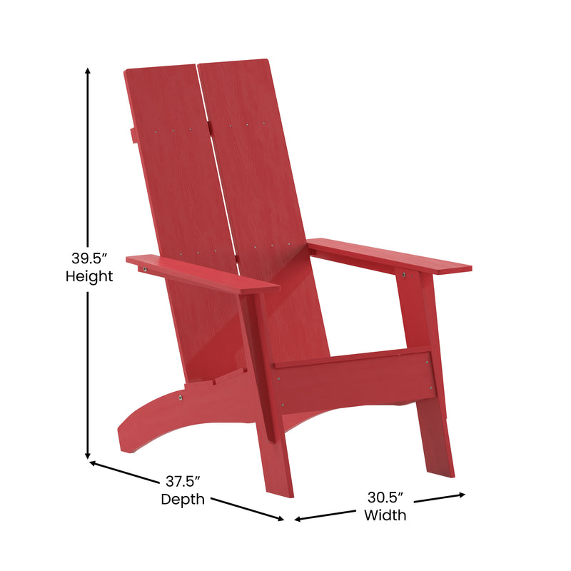 Set of 2 Piedmont Modern All-Weather Poly Resin Wood Adirondack Chairs