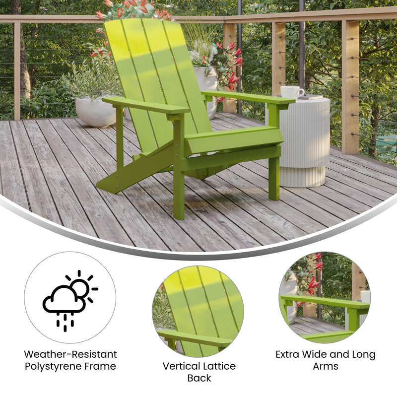 Set of 2 Riviera Adirondack Patio Chairs With Vertical Lattice Back And Weather Resistant Frame