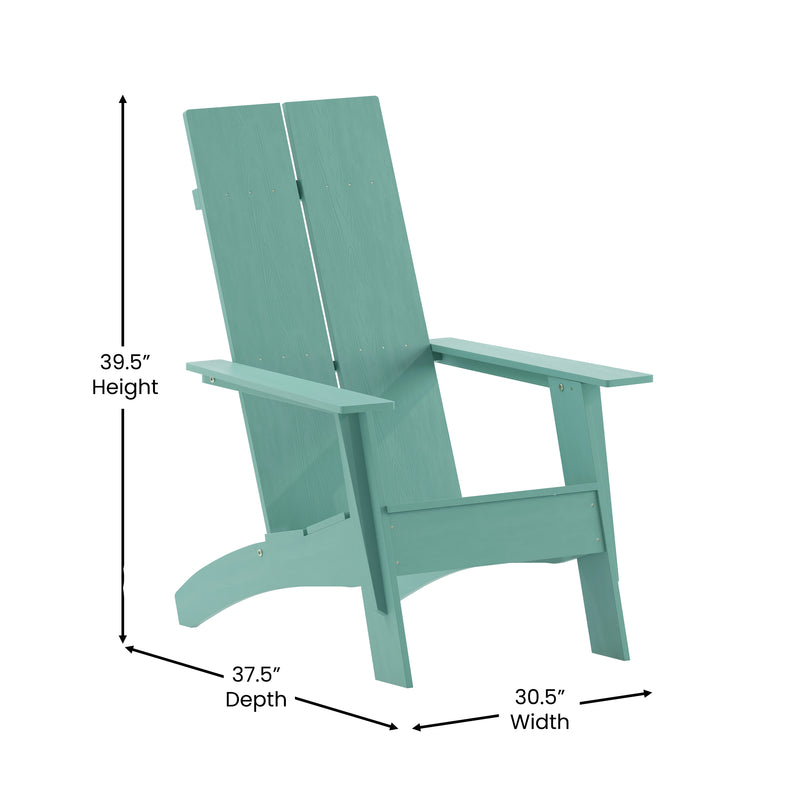 Set of 2 Piedmont Modern All-Weather Poly Resin Wood Adirondack Chairs