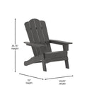 Nassau Adirondack Chair with Cup Holder, Weather Resistant HDPE Adirondack Chair in Gray