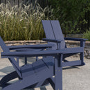 Wellington 3 Piece Patio Furniture Set Includes All-Weather UV Treated Adirondack Rocking Chairs and Side Table