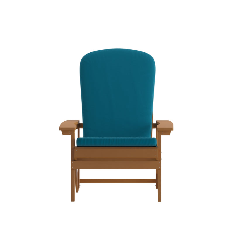 Riviera Set of 2 Weather Resistant Adirondack Patio Chairs With Vertical Lattice Backs and Comfort Foam Cushions
