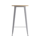 Dryden Indoor/Outdoor Bar Top Table, 23.75" Round All Weather Poly Resin Top with Steel base