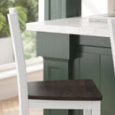Imelda Set of Two Solid Wood Modern Farmhouse Counter Height Dining Stool