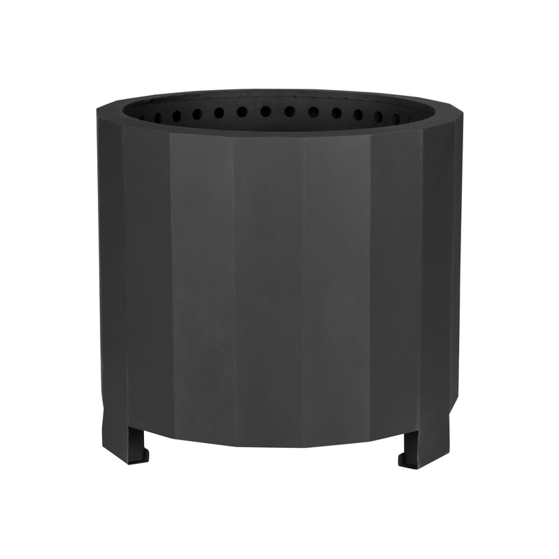 Aries 19.5" Portable Finished Steel Smokeless Wood Burning Outdoor Firepit with Waterproof Cover