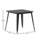 Dryden Indoor/Outdoor Dining Table, 31.5" Square All Weather Poly Resin Top with Steel Base
