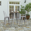 Dryden Indoor/Outdoor Bar Top Table, 23.75" Round All Weather Poly Resin Top with Steel base