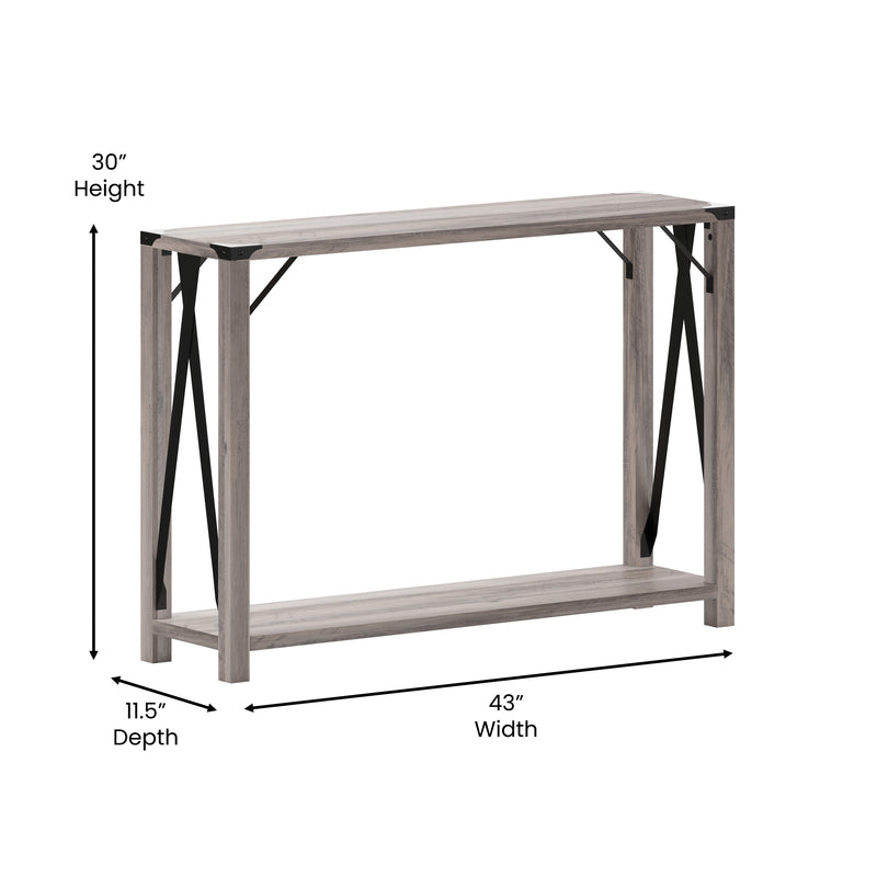 Green River Modern Farmhouse Engineered Wood Entryway Table and Powder Coated Steel Accents