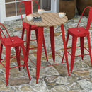 Dryden Indoor/Outdoor Bar Top Table, 30" Round All Weather Poly Resin Top with Steel base