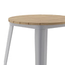 Dryden Indoor/Outdoor Dining Table, 23.75" Round All Weather Poly Resin Top with Steel Base