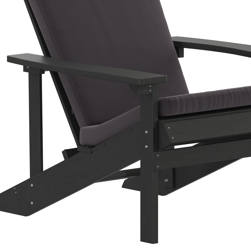 Riviera Set of 2 Weather Resistant Adirondack Patio Chairs With Vertical Lattice Backs and Comfort Foam Cushions