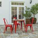 Dryden Indoor/Outdoor Dining Table, 30" Round All Weather Poly Resin Top with Steel Base