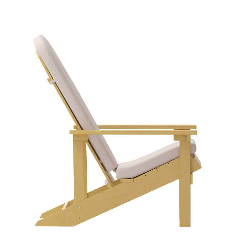 Riviera Set of 2 Weather Resistant Adirondack Patio Chairs With Vertical Lattice Backs and Comfort Foam Cushions