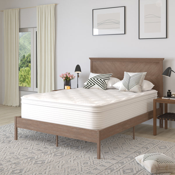 Vienna 14" Premium Comfort Euro Top Hybrid Pocket Spring and Memory Foam Mattress in a Box with Reinforced Edge Support