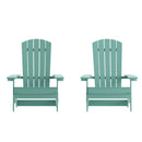 Set of 2 Riviera Poly Resin Folding Adirondack Lounge Chair - All-Weather Indoor/Outdoor Patio Chair