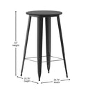 Dryden Indoor/Outdoor Bar Top Table, 23.75" Round All Weather Poly Resin Top with Steel base