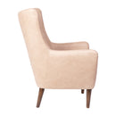 Regal Traditional Wingback Accent Chair, Faux Leather Upholstery and Wooden Frame and Legs