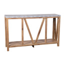 Erikson Modern Farmhouse Engineered Wood Sofa Table with Wood Bracing and Lower Shelf