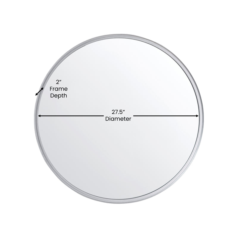 Monaco Round Deep Frame Accent Mirror Round Metal Framed Wall Mount Mirror