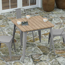 Dryden Indoor/Outdoor Dining Table, 31.5" Square All Weather Poly Resin Top with Steel Base