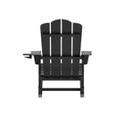 Ridley Adirondack Rocking Chair with Cup Holder, Weather Resistant HDPE Adirondack Rocking Chair in Black