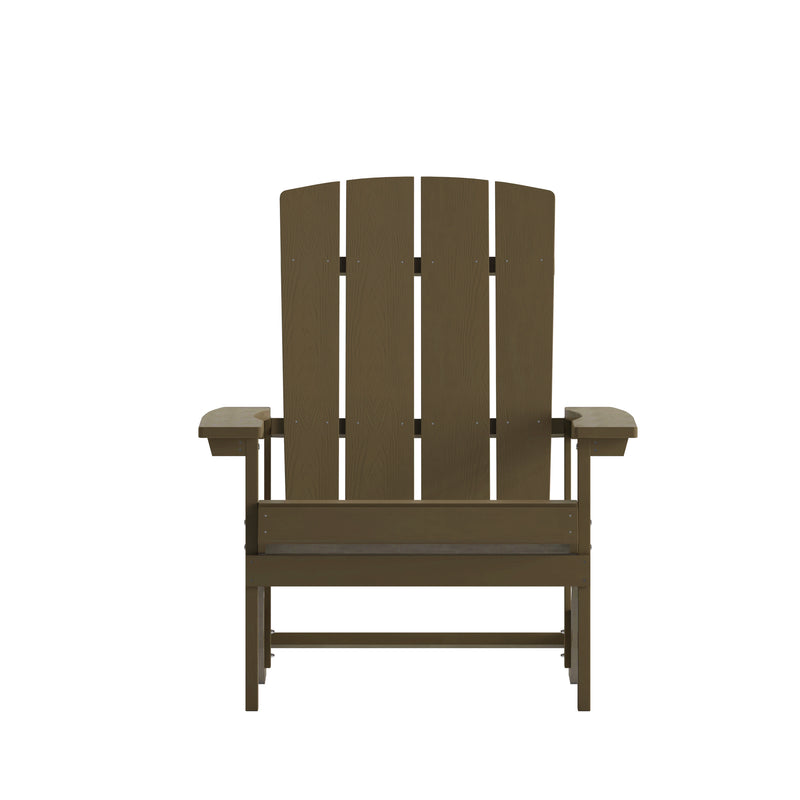 Set of 2 Riviera Adirondack Patio Chairs With Vertical Lattice Back And Weather Resistant Frame