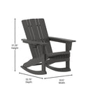 Ridley Adirondack Rocking Chair with Cup Holder, Weather Resistant HDPE Adirondack Rocking Chair, Set of 2